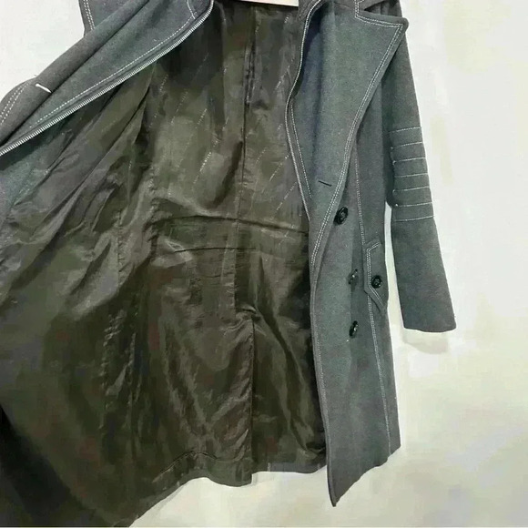 Miss Sixty Wool Blend Button Front Dark Grey Peacoat Women’s Size Medium - Picture 6 of 7